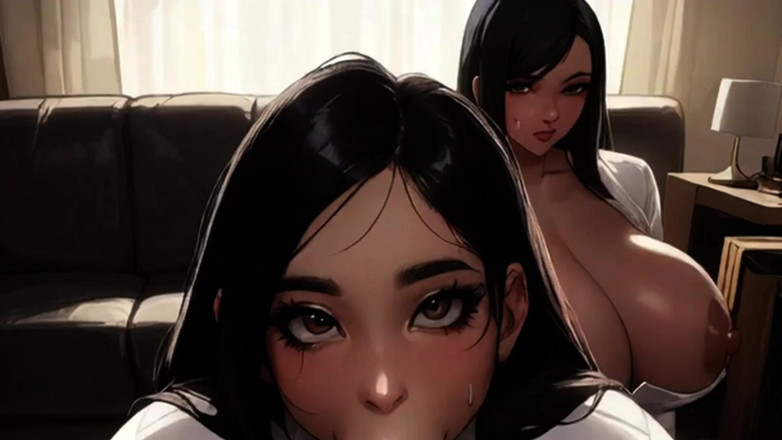 Spicy Toons: Korean Stepdaughter &amp; Stepmom Share Black Stepdad's BBC