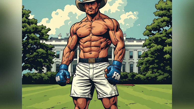 Erotic Man: Pejuang berotot di White House (Ai Art)