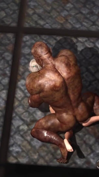 A sexy blonde gets fucked rough by a big monster in the dungeon