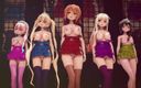 Mmd anime girls: Mmd r-18 anime kızları seksi dans eden klip 454