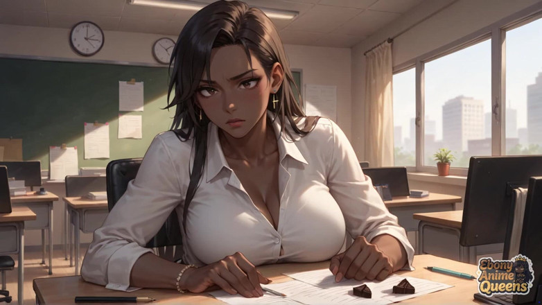 Ebony Anime Queens: Das Business-schätzchen bitchin lockt mit ihrer erregten, sabbernden Stare im...