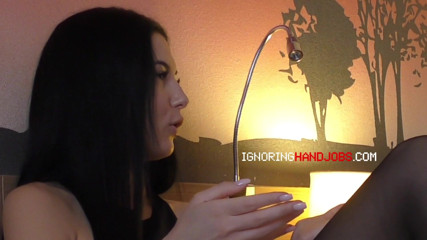 Ignoring Handjobs: Big tits skinny girl teases a guy in a hotel...