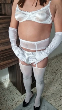 White Lingerie for the Sissy Wedding Night, Ready to Please Your Man