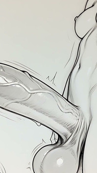 Un bel homme nu avec une énorme bite et des couilles, croquis au crayon