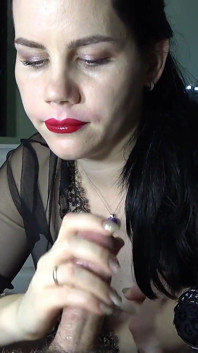 Weihnachts-blowjob von MILf anna und sperma im mund