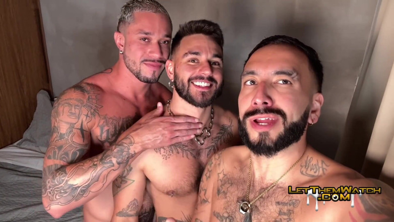 Let them watch: Juven Ricky Xl 그룹 빨고 섹스 Bareback Letthemwatch 하드코어 태그 팀