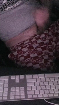 Night Time Masturbation Tease at My Computer with the Webcam on and the Night Time Ready for Action