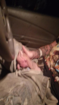 Rubbing Cock in Car