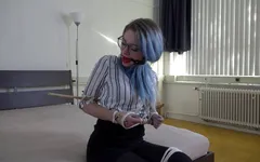 Luna Grey - secretary ballgagged