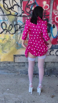 Little Slut Shows off Her Pussy in the Industrial District