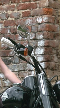 Skinny blonde on a bike