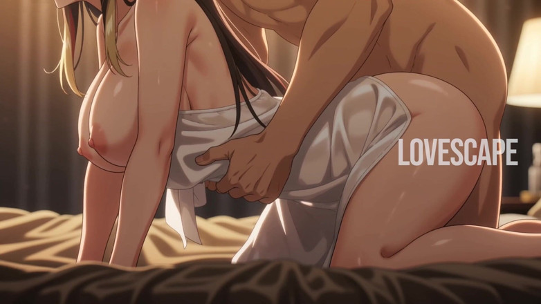 Lovescape: Hentai babe anseia por pau grande do homem real (ai)