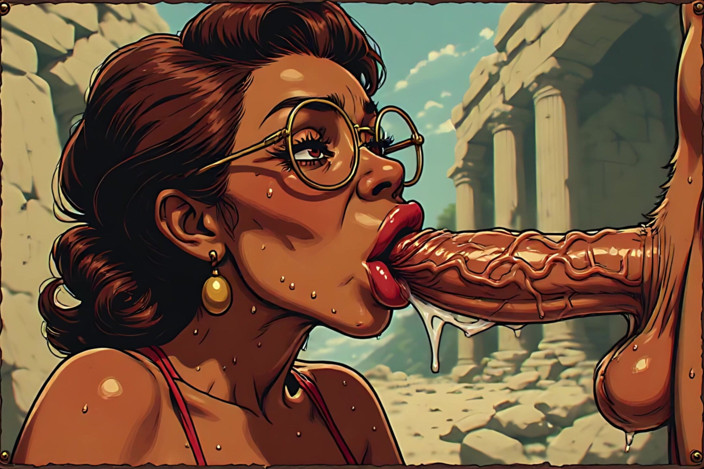 AI Porn: Vintage Style Cum Lover Art