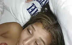 18-year-old Latina Sucking Stepbrothers Cock