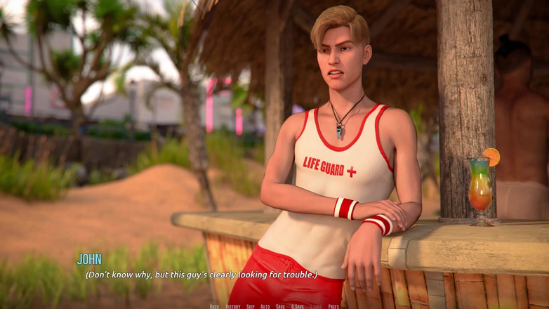 3D Cartoon Porn: Domino beach 2: emily lagi asik jalan-jalan di pantai malam-malam