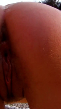 Anal outdoor action with brunette babe
