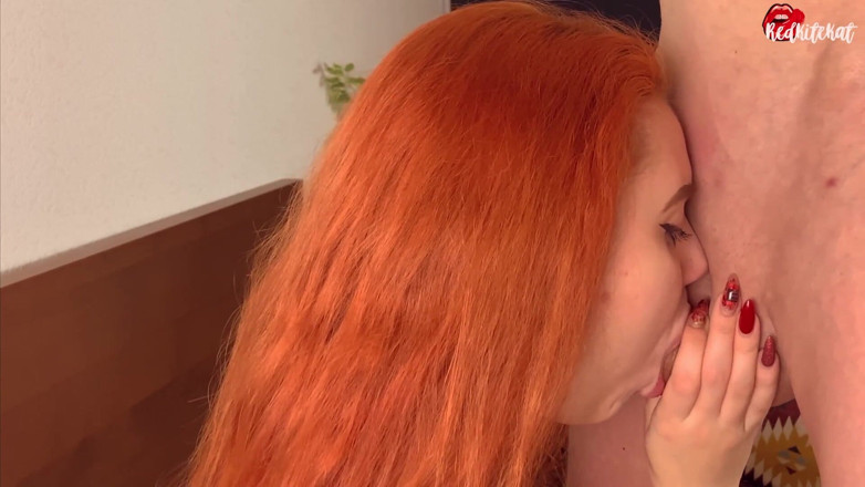 Red KiteKat: Redhead girl deep sucks neighbor's dick, doggy style, and cumshot...