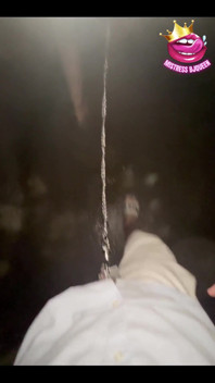 Late Night Stroll with My Locked Chastity Subs Caged Cock Exposed and on a Leash
