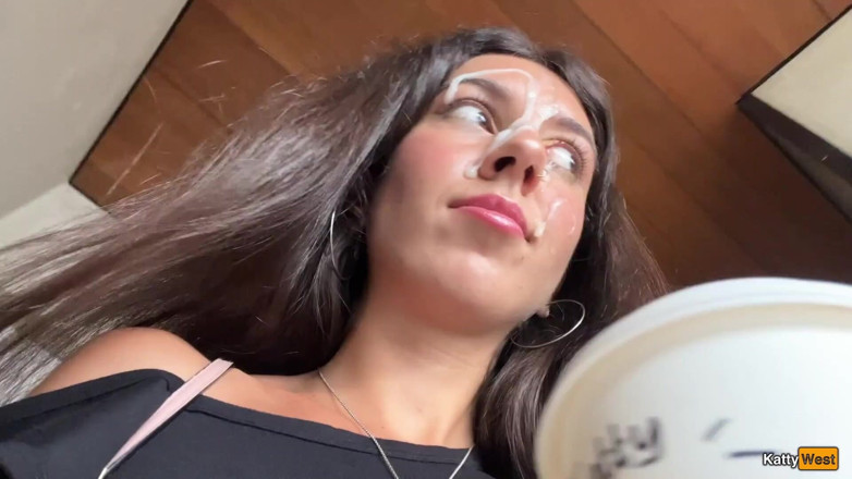 Katty West: Crazy Cumwalk in Starbucks - Blowjob in Public Toilet, Drinking Coffee...