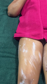He conseguido un masaje con un exfoliante para que me vea hermosa.