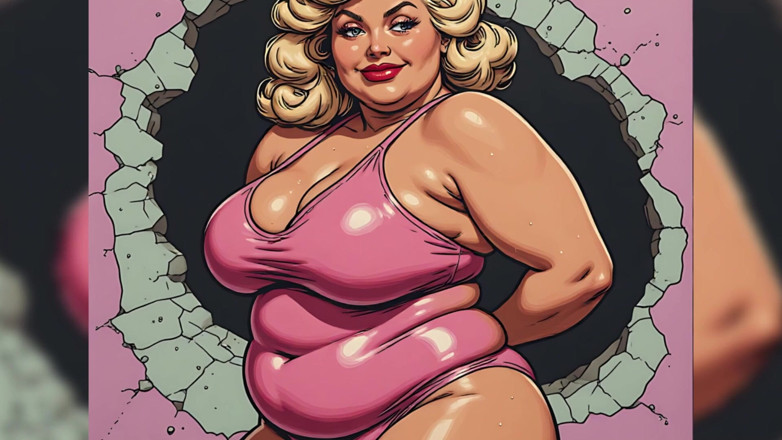 AI Porn: Weelderige vrouwen badpak kunst