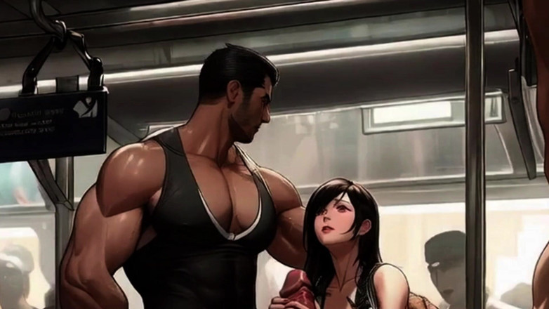 Spicy Toons: Tifa Meets a New Penis on the Train