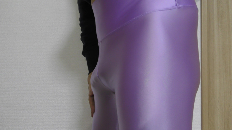 LovePantyBoy: Masturbation with Purple Satin Leggings