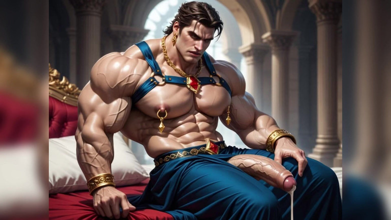 AI gay porn: Futai homosexual cu pulă mare musculoasă