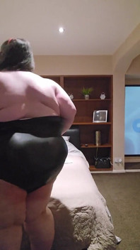 BBW Sexy Fat Black Leather Suit