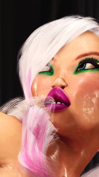 Área 51. Sci-fi humanóide feminino Android Futa brinca com uma sexy peituda gostosa no laboratório
