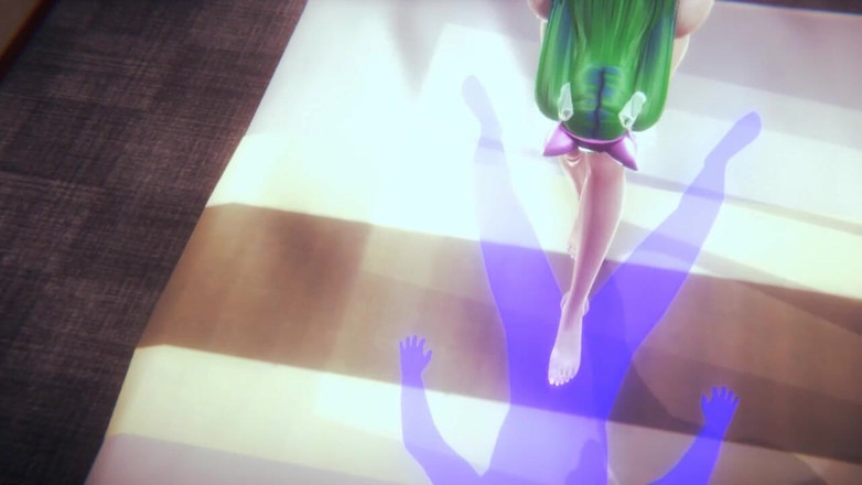 Yaoitube: Yaoi femboy - footjob mit grünen haaren