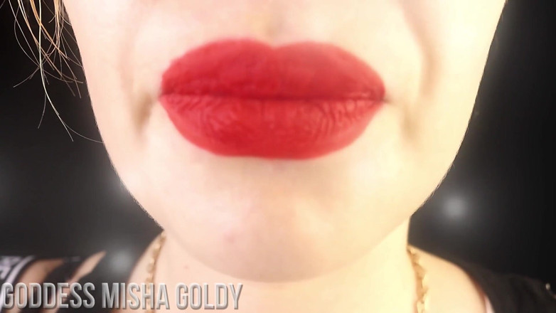 Goddess Misha Goldy: Go broke for my red smoking lips!