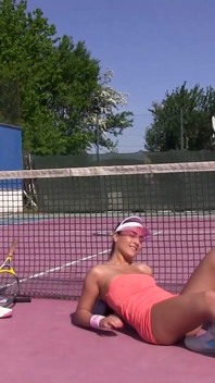 Geile gemengde dubbele tenniswedstrijd