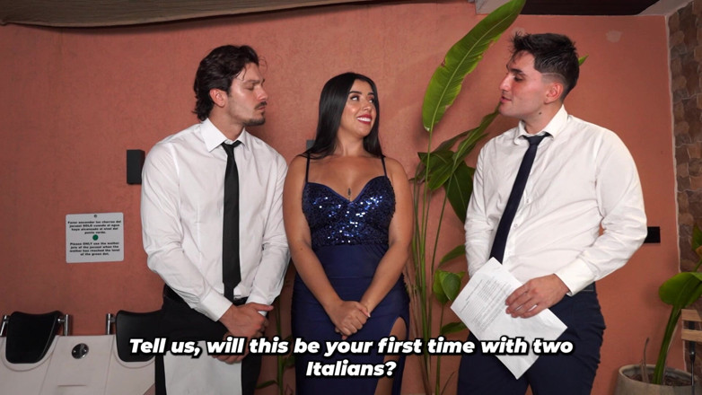 Lina Henaoss: Huge Ass MILF Gets Interviewed by Two Dicky Italians