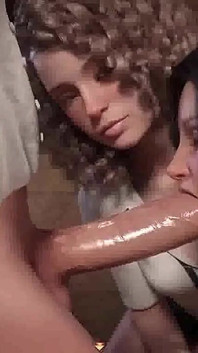 Treasure of nadia: un chico con una gran polla se folla a dos chicas con coños mojados