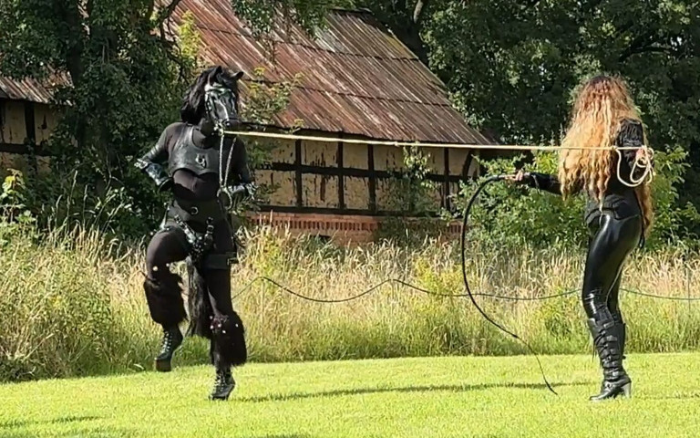 Pet Play Training Running in Circles (188) (Dominatrix Frida)