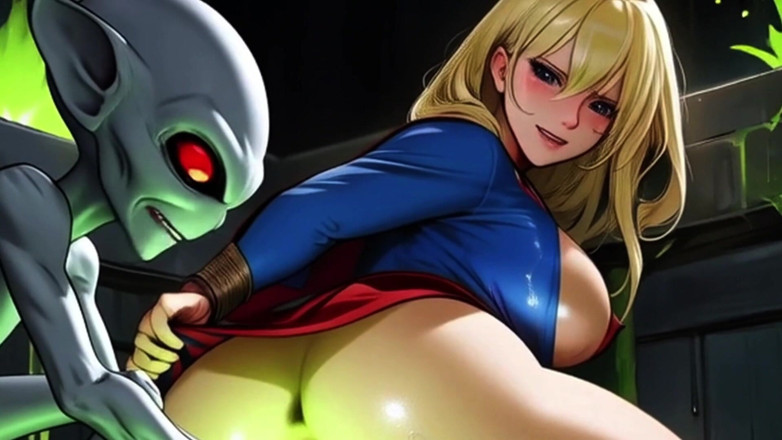 Spicy Toons: Supergirl blir sondad och slickad under ett rymdäventyr
