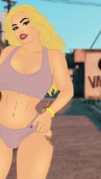 Curvy Thick Hottie Twerkin Her Ass in the Street