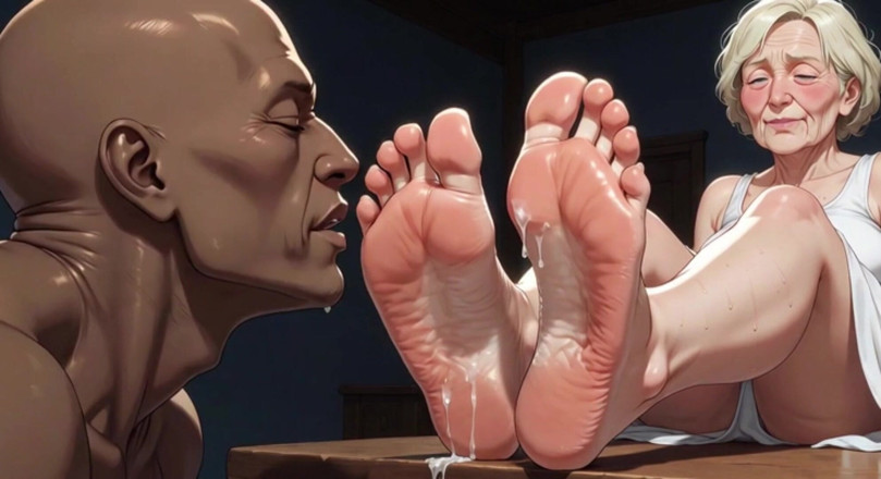 YOUR BEST FANTASY: 90yo Granny Enjoys Slaves Sucking Her Toes &amp; Licking Soles