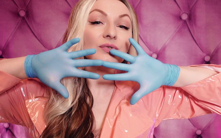 Arya Grander: ASMR: fetiche de guantes de nitrilo azul - sonido caliente - milf...