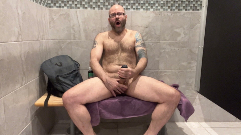 Hairy Wolfe: Stepdad Loves to Workout and Jerk off in Locker Room...