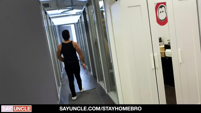 Say Uncle: Muscular guy in leather fucked in the ass