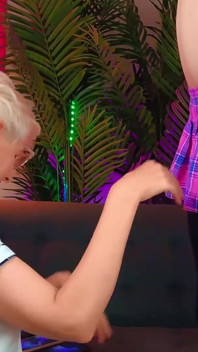 Great Handjob for Sissy with the Wild Funny Cumming - All Views