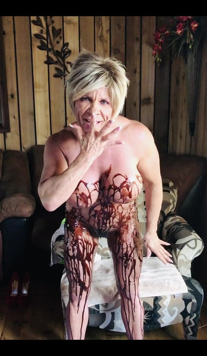 Musclemama4u: Chocolate Covered MILF Do You Like Chocolate? Wanna Lick?