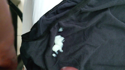 Jamdown26: Solo masturbation, jerking off, cum close up in black panty,...