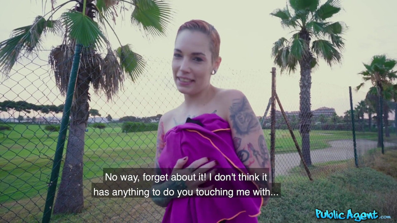 Public Agent: Public Agent - Topless Tattooed Cover Girl Silvia Rubi Loves It...