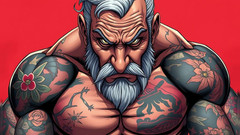 Erotic Man: Ai Muskel und fantasie tattoo-männer