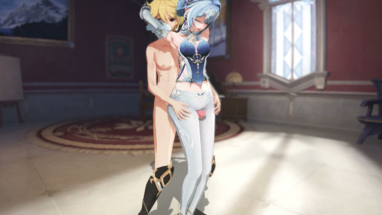 NSFWOtaku: Genshin Impact - Vášnivá sexuální scéna Odette - 3D Hentai Animace