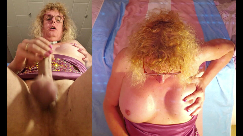 TSLillySophie: Tslillysophie Plays with Her Hard Girlsdick and Big Tits on...
