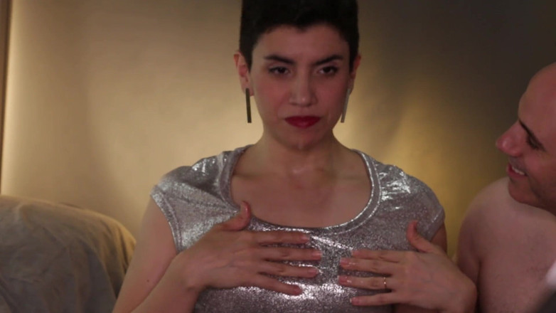 TheArtOfCum: Cum Mouthful Dripping on Silver Shirt